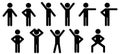 Set of isolated pictogram of human figures